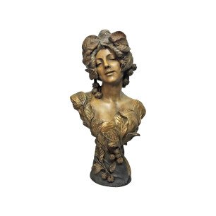 Sculpture “Girl With Flowers” Friedrich Goldscheider